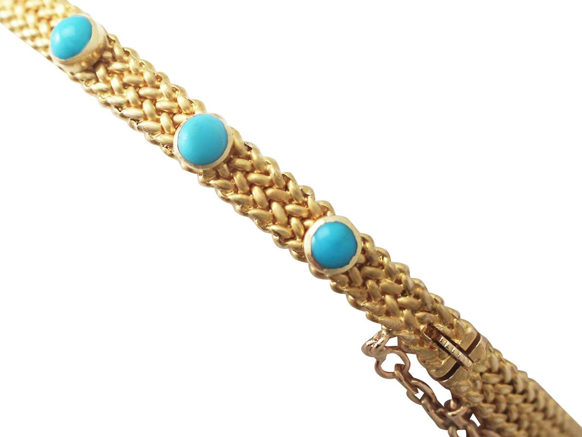 gold and turquoise bracelet