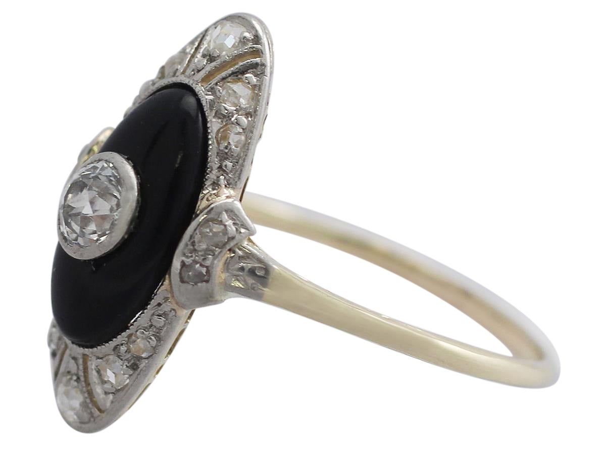 vintage onyx ring with diamond