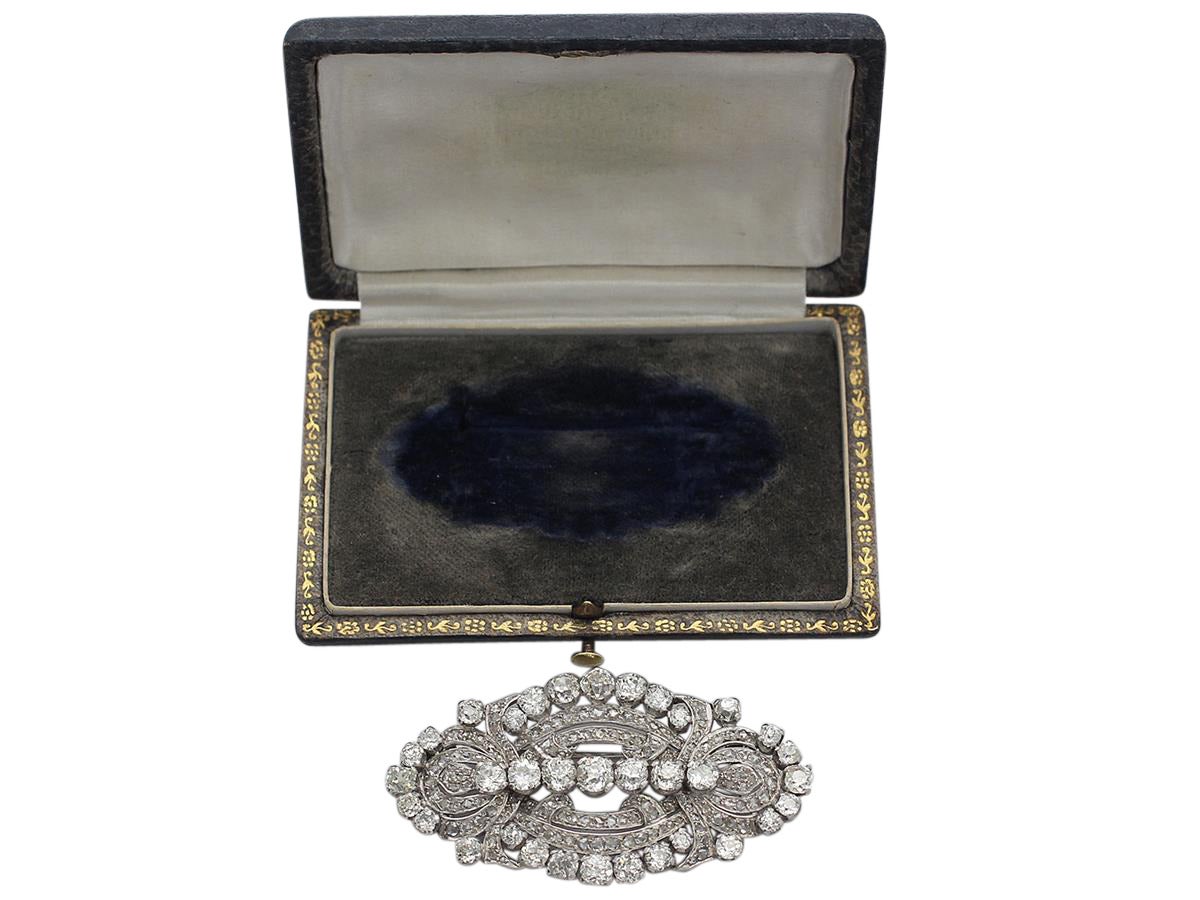 11.21 Carat Diamond and Platinum Brooch, Art Deco Style, Antique, circa 1920 4
