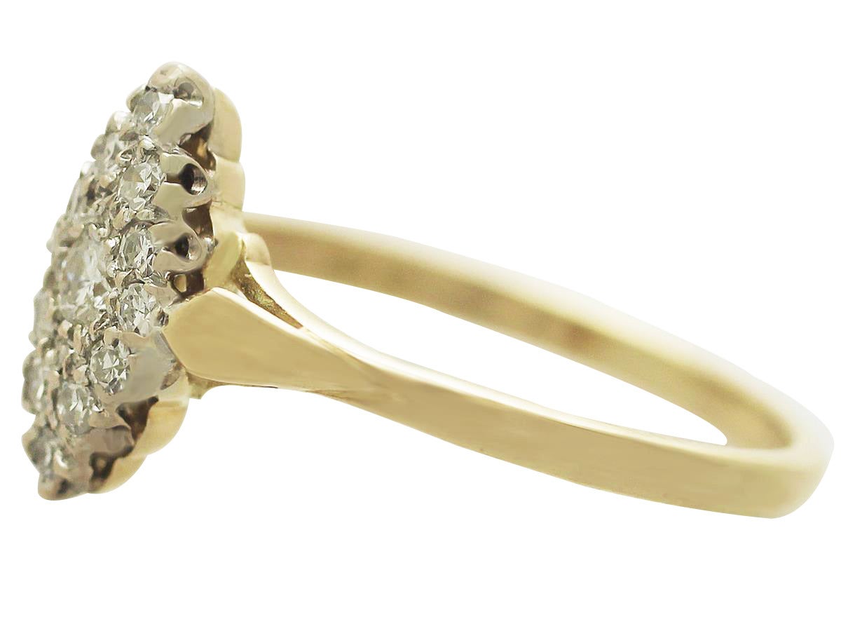 0.28 Ct Diamond, 18 Ct Yellow Gold Dress Ring - Vintage 1980 In Excellent Condition In Jesmond, Newcastle Upon Tyne