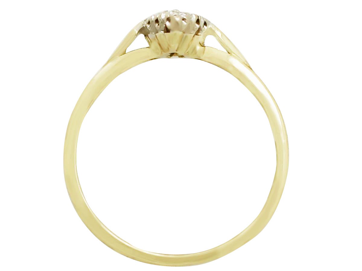 Women's 0.28 Ct Diamond, 18 Ct Yellow Gold Dress Ring - Vintage 1980