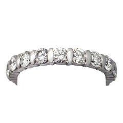 1960s French 1.80 Carat Diamond and 18k White Gold Full Eternity Ring 3