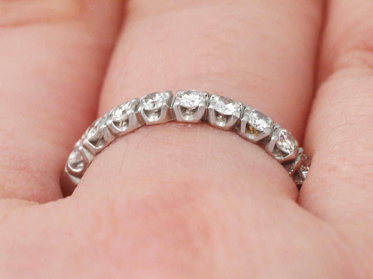 1.02Ct Diamond, 14k White Gold Eternity Ring - Vintage Circa 1960 4