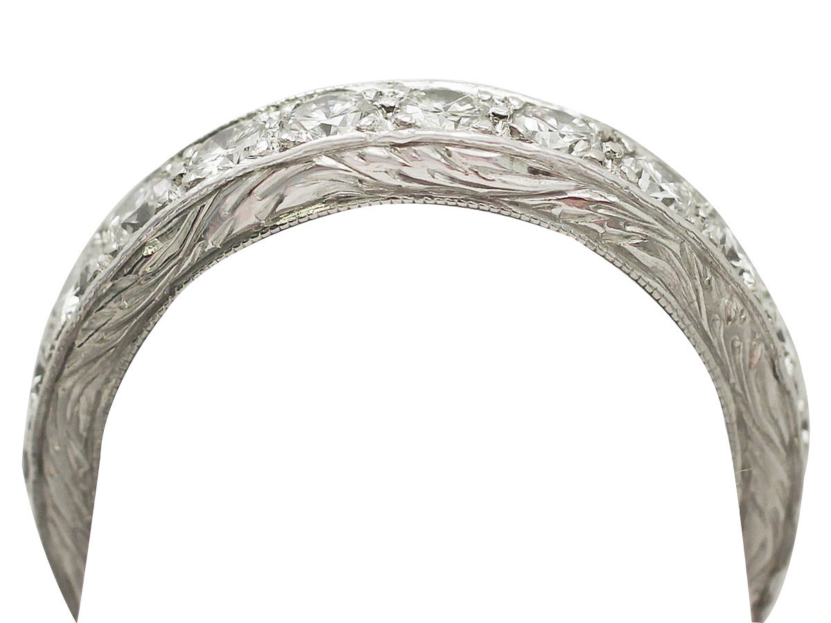 A fine and impressive vintage 0.88 carat diamond and platinum full eternity ring; part of our vintage jewellery and estate jewelry collection.

This stunning vintage eternity ring has been crafted in platinum.

The eternity ring is pavé set with