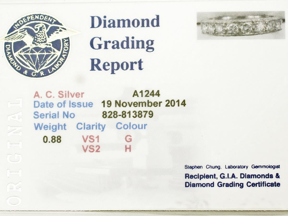 1950s 0.88 Carat Diamond and Platinum Full Eternity Ring 2