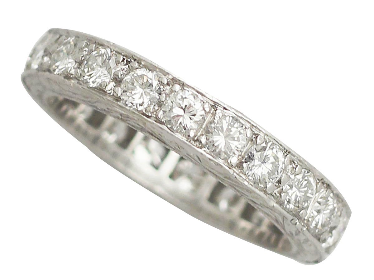 Women's 1950s 0.88 Carat Diamond and Platinum Full Eternity Ring