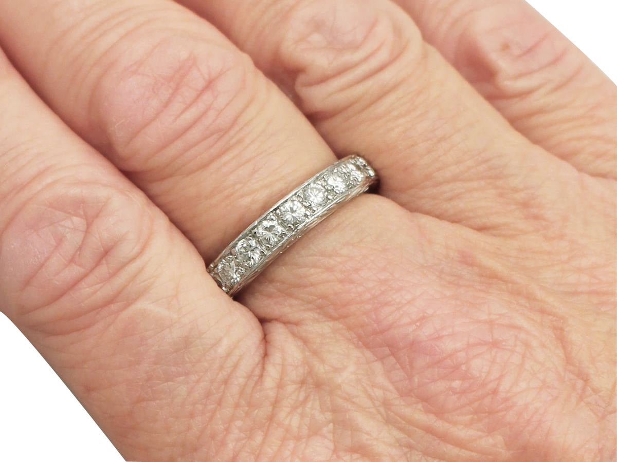 1950s 0.88 Carat Diamond and Platinum Full Eternity Ring 4