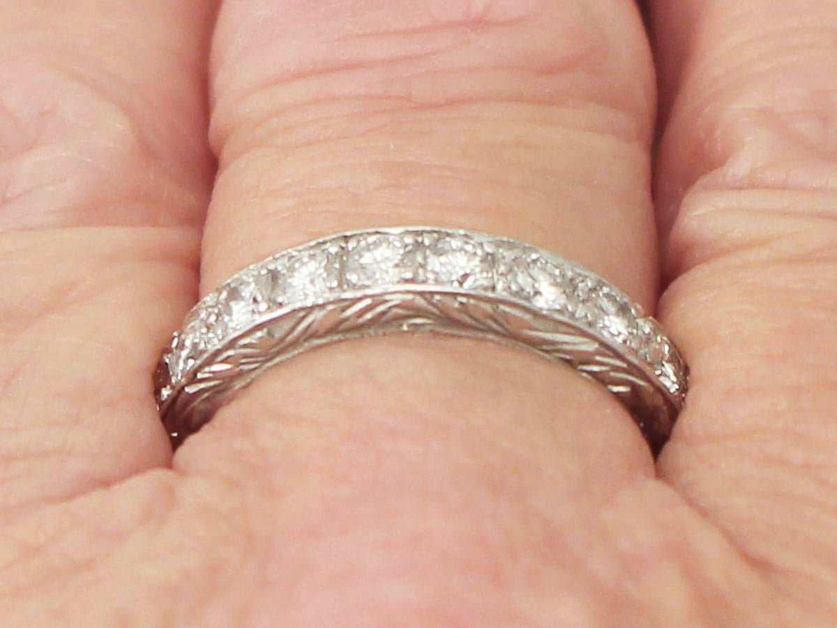 1950s 0.88 Carat Diamond and Platinum Full Eternity Ring 5