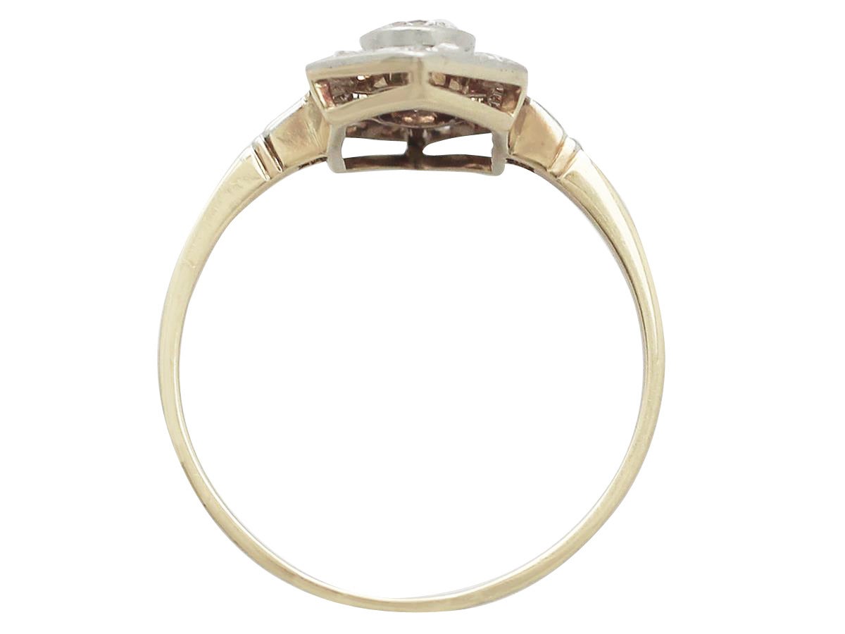 0.78Ct Diamond & 14k Yellow Gold Dress Ring, Art Deco Style, Antique Circa 1920 1