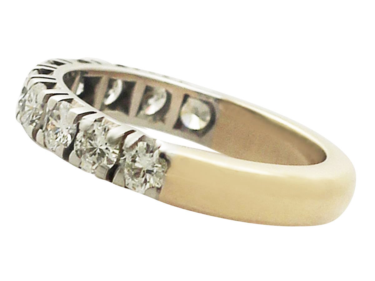 1.02Ct Diamond & 18k Yellow Gold Half Eternity Ring - Contemporary Circa 2000 In Excellent Condition In Jesmond, Newcastle Upon Tyne