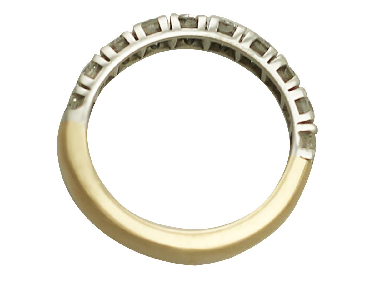 Women's 1.02Ct Diamond & 18k Yellow Gold Half Eternity Ring - Contemporary Circa 2000