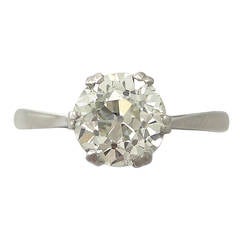1910s 2.31 Carat Diamond and Platinum Solitaire Ring 5