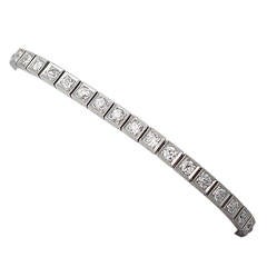 5.32Ct Diamond and Platinum Line Bracelet - Antique Circa 1910 5