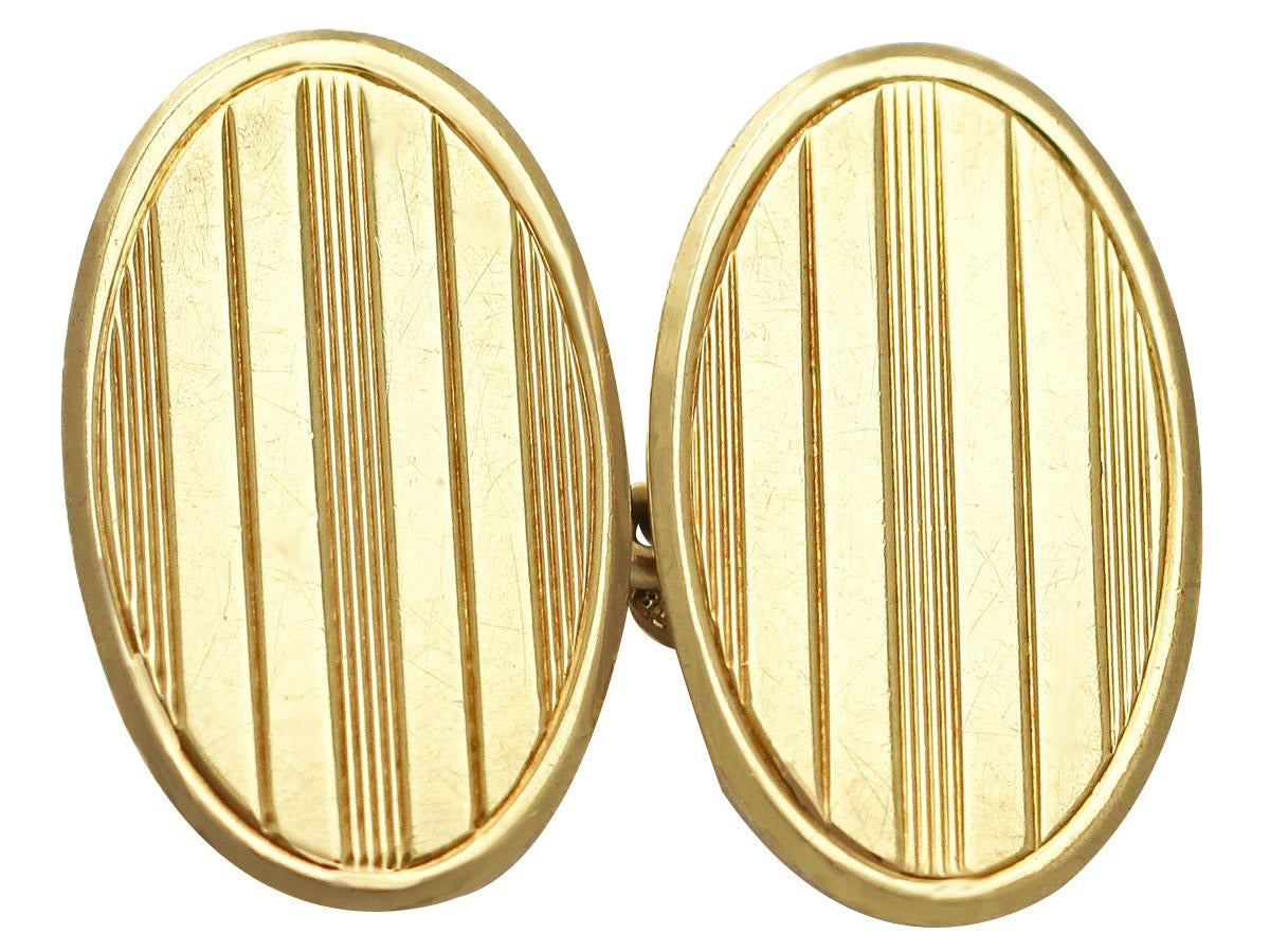 Cufflinks in 18k Yellow Gold - Antique 1919 In Excellent Condition In Jesmond, Newcastle Upon Tyne