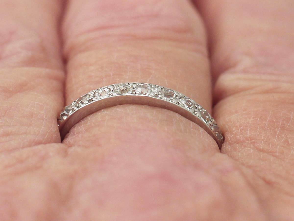 0.82Ct Diamond and Platinum Full Eternity Ring - Antique Circa 1930 5