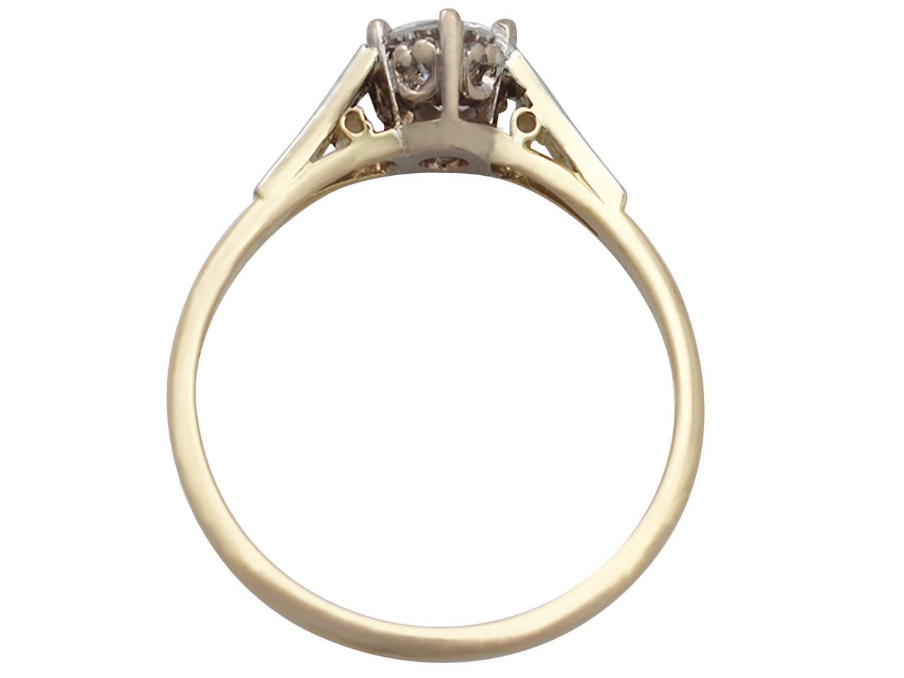 Women's 0.62Ct Diamond and 18k Yellow Gold Solitaire Ring - Vintage Circa 1960 