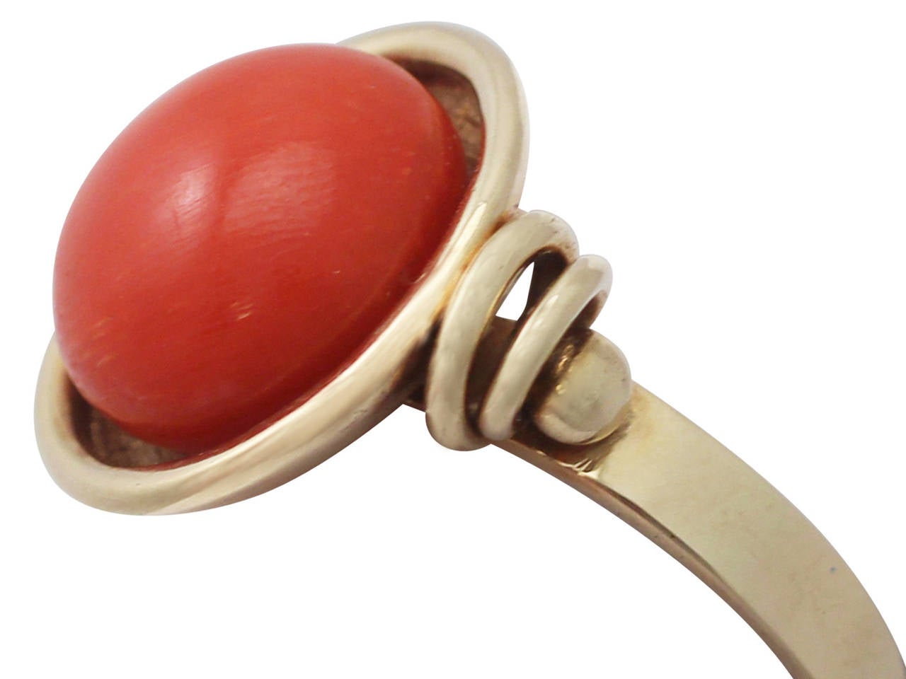 gold ring with red coral