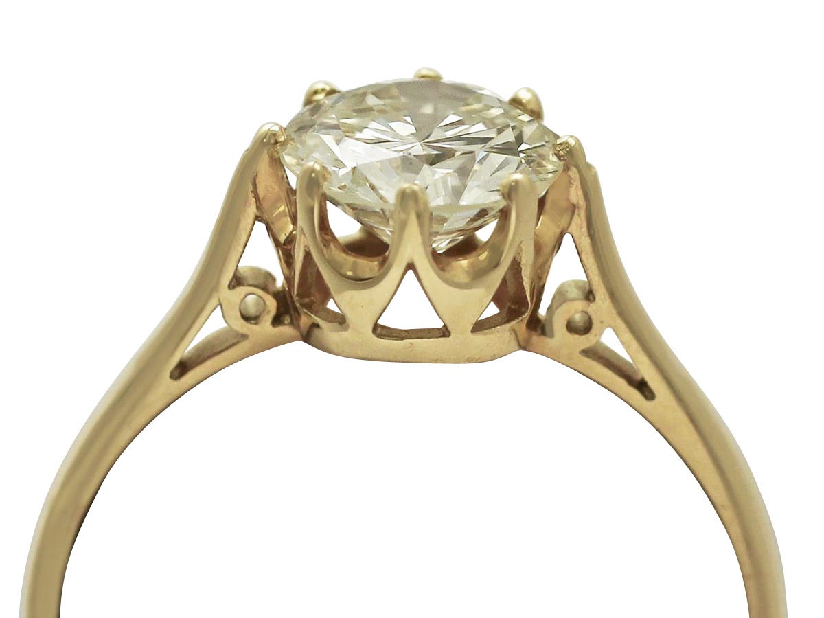 A fine and impressive 1.42 carat diamond solitaire displayed in a contemporary 18k yellow gold setting; part of our diamond jewelry / estate jewelry collections

This impressive diamond solitaire is displayed in a contemporary 18k yellow gold