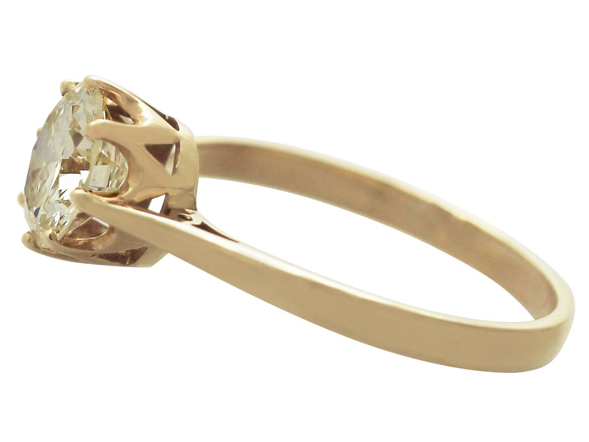 Women's 1.42Ct Diamond and Yellow Gold Solitaire Ring, Circa 1960 & Contemorary