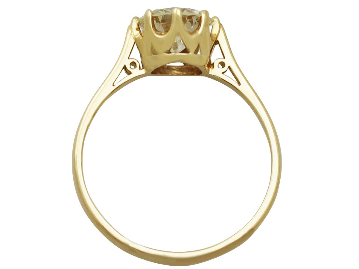 1.42Ct Diamond and Yellow Gold Solitaire Ring, Circa 1960 & Contemorary 1