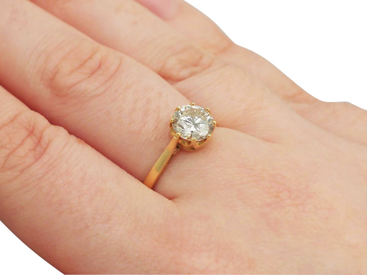 1.42Ct Diamond and Yellow Gold Solitaire Ring, Circa 1960 & Contemorary 3