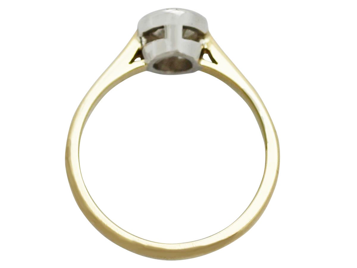 1.00Ct Diamond, 18k White and Yellow Gold Solitaire Ring - Contemporary 2000 1