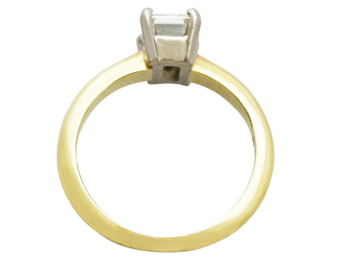 1.10Ct Diamond and 18k Yellow Gold Solitaire Ring - Contemporary 2