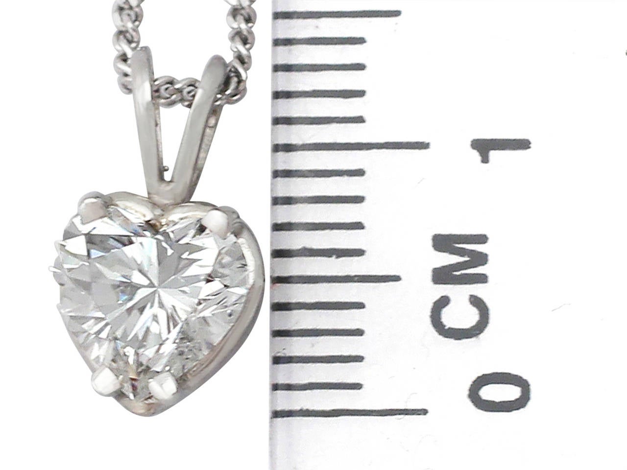 Women's 1.51Ct Heart Shaped Diamond & Platinum Solitaire Pendant - Contemporary