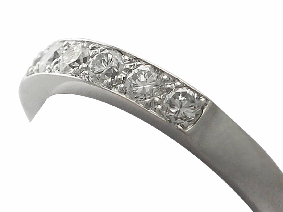 0.54Ct Diamond and Platinum Half Eternity Ring - Vintage Circa 1950 In Excellent Condition In Jesmond, Newcastle Upon Tyne