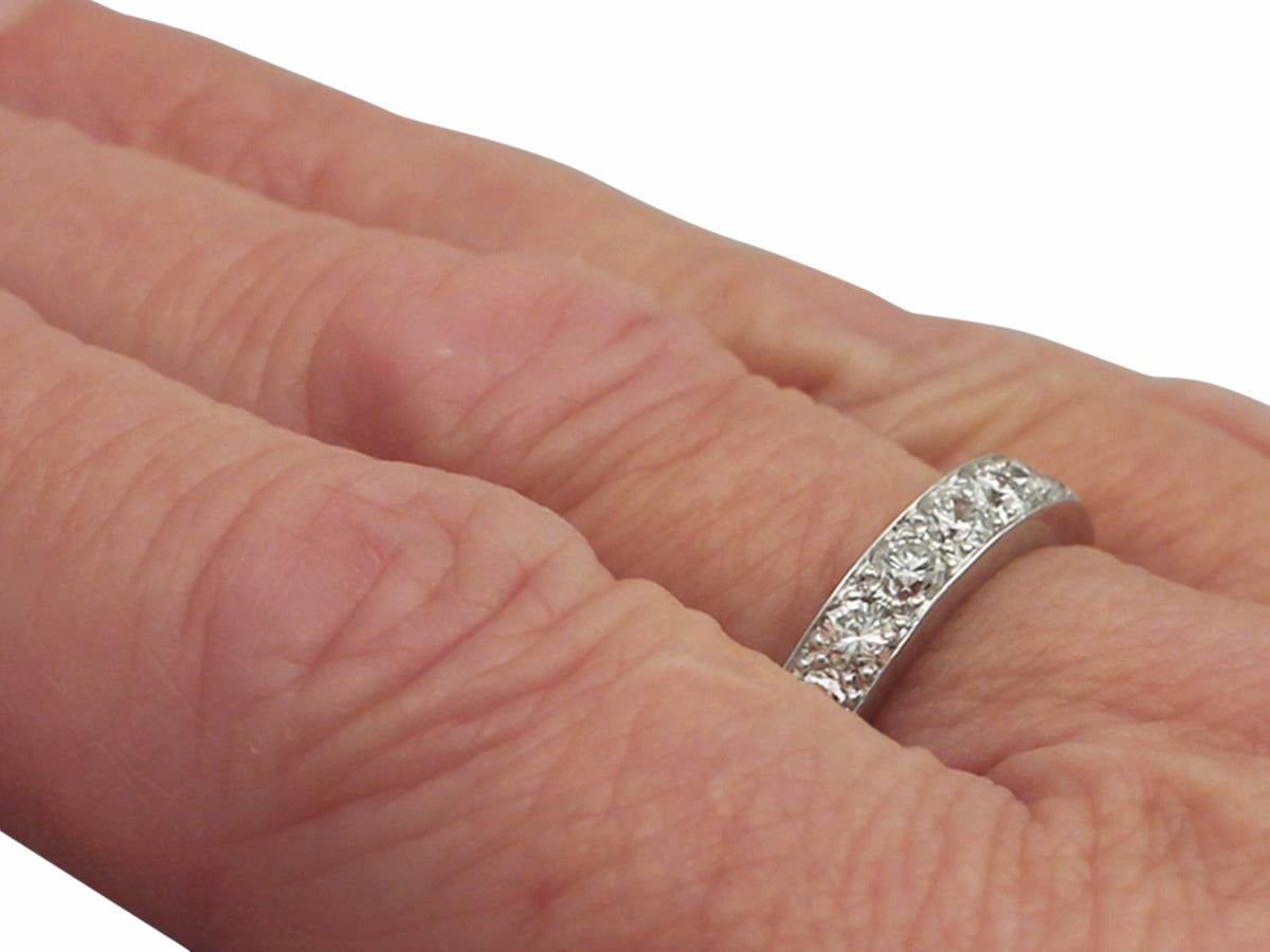 0.54Ct Diamond and Platinum Half Eternity Ring - Vintage Circa 1950 4