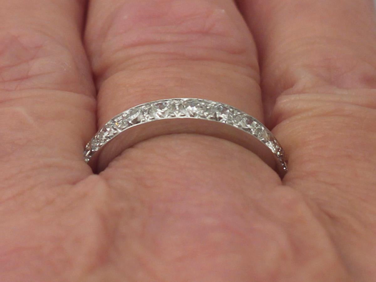 0.54Ct Diamond and Platinum Half Eternity Ring - Vintage Circa 1950 5