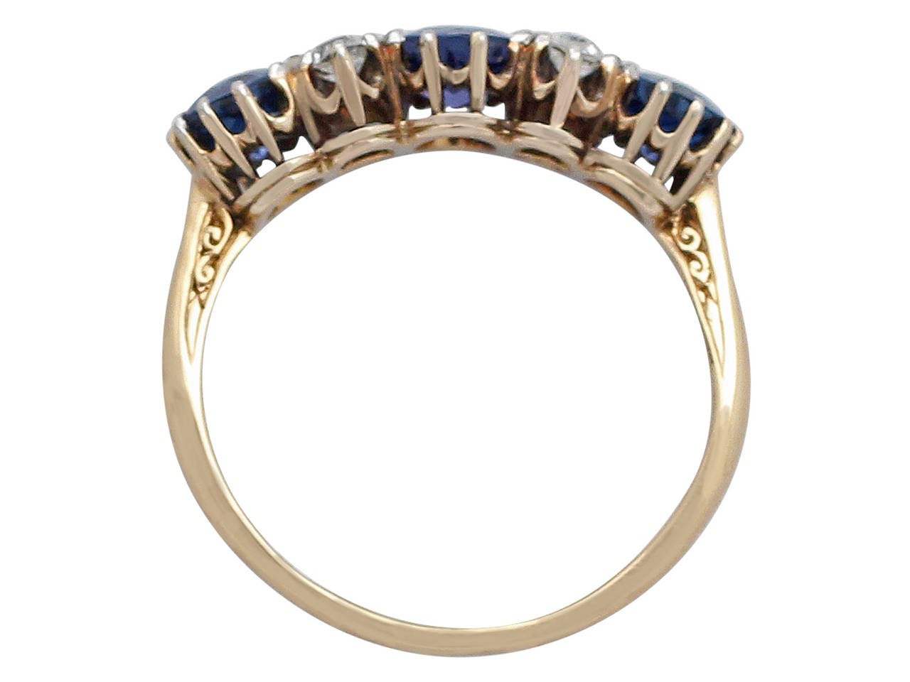 1.51 ct Sapphire and 0.25 ct Diamond, 18 ct Yellow Gold Dress Ring 1