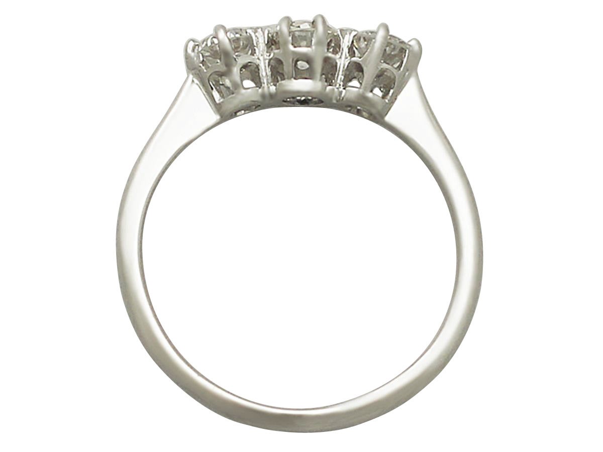 Women's or Men's Diamond White Gold Three-Stone Ring, Antique circa 1920