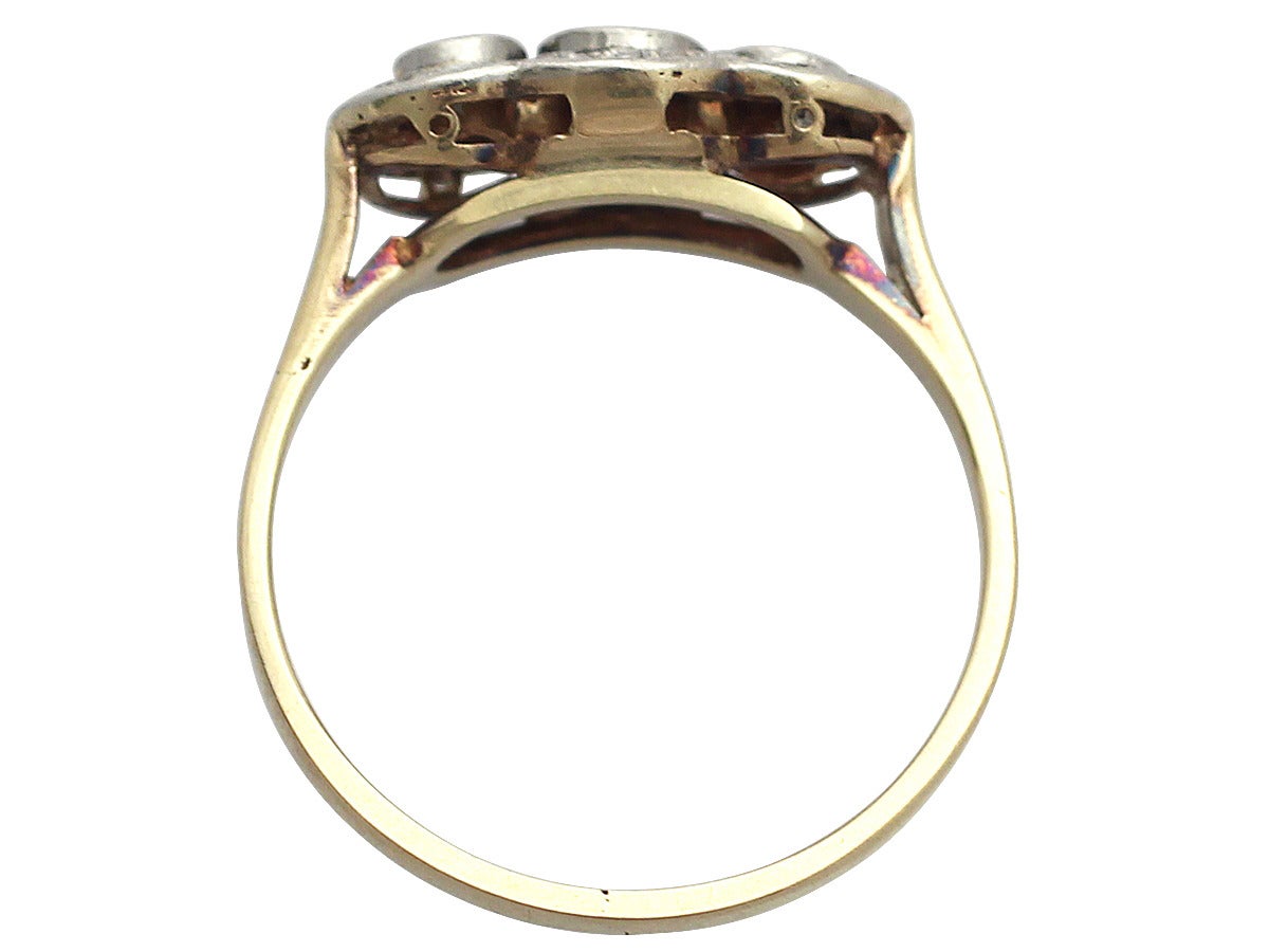 1910s Antique Diamond Gold platinum Cocktail Ring  1