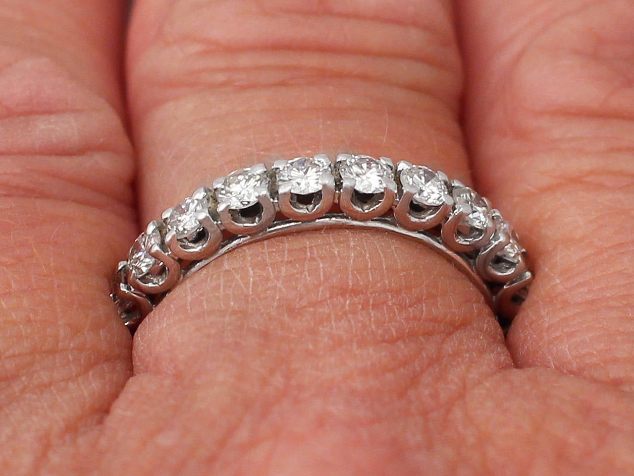 1.76Ct Diamond and 18k White Gold Full Eternity Ring - Vintage Circa 1980 5