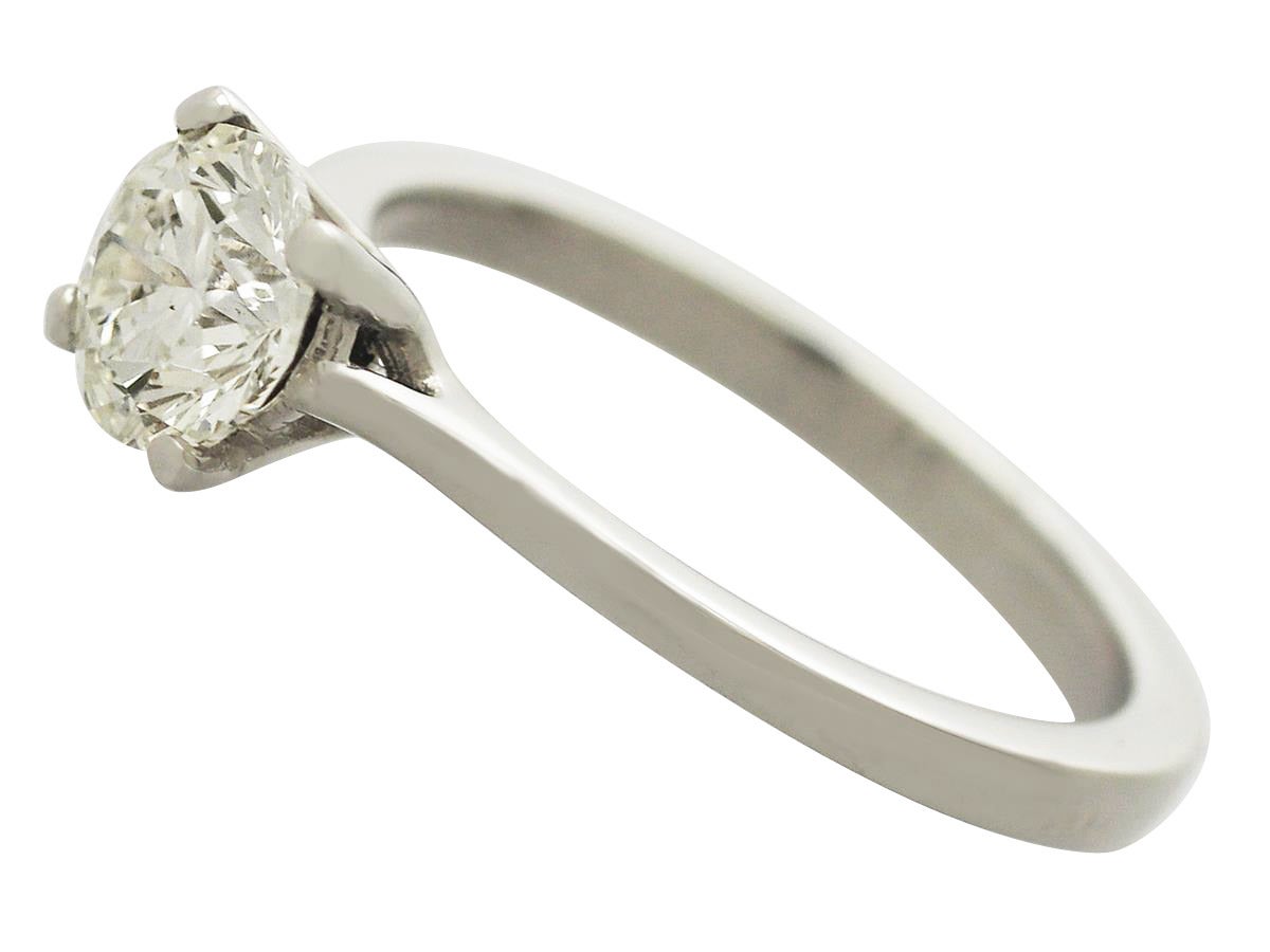 1.02Ct Diamond and Platinum Solitaire Ring - Contemporary 1