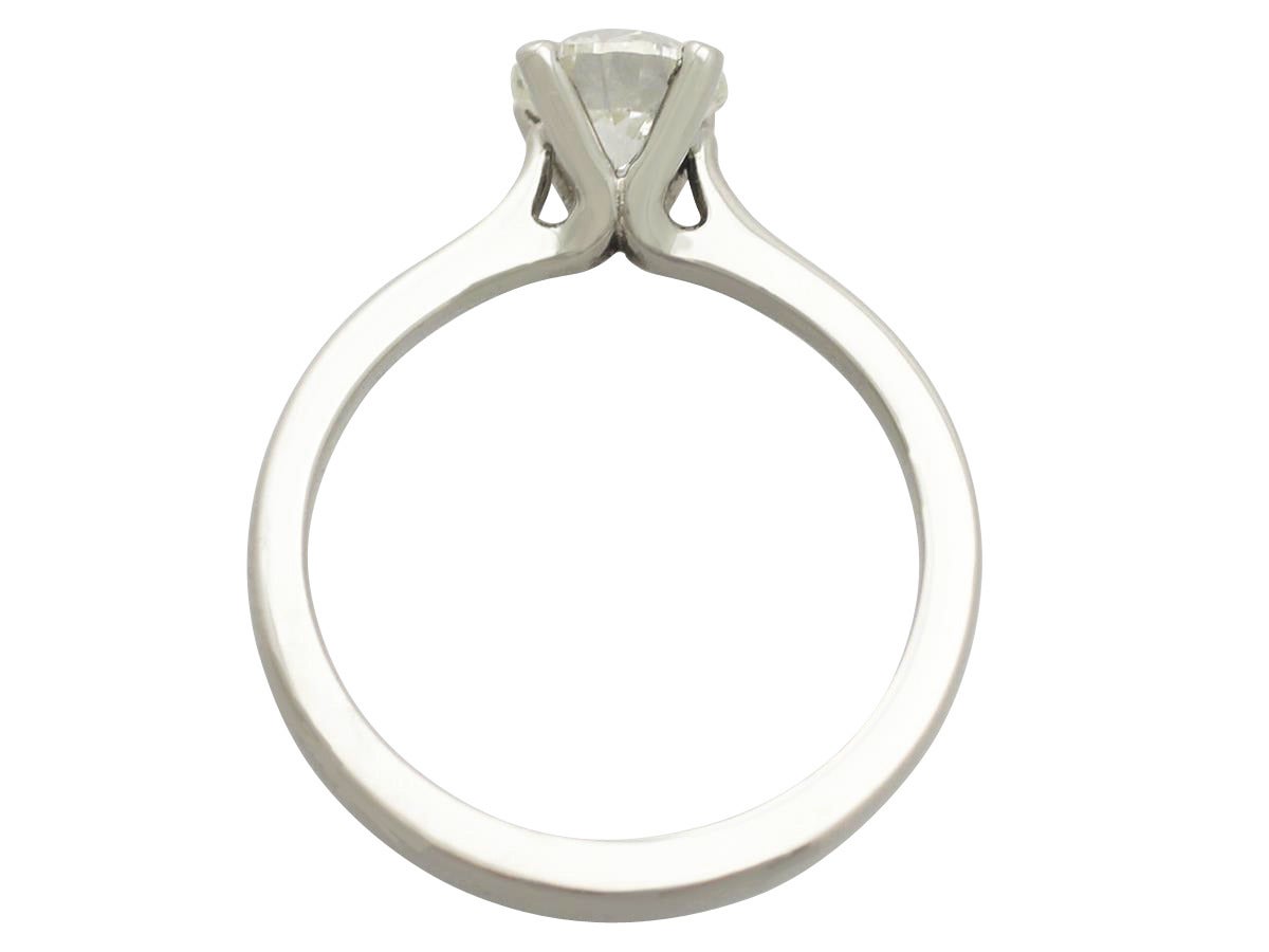 1.02Ct Diamond and Platinum Solitaire Ring - Contemporary 2