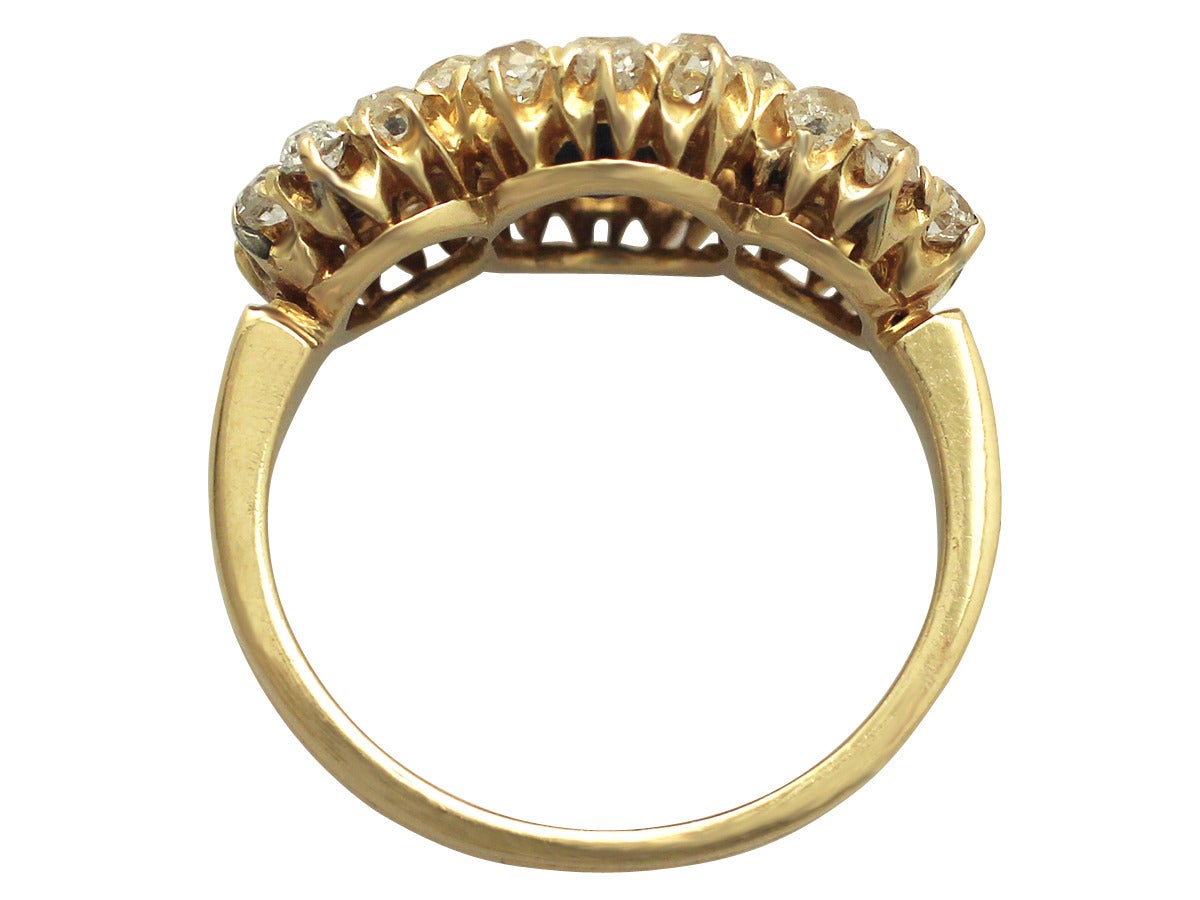 1910s 1.24 Carat Sapphire and 0.70 Carat Diamond, 18k Yellow Gold Dress Ring 1
