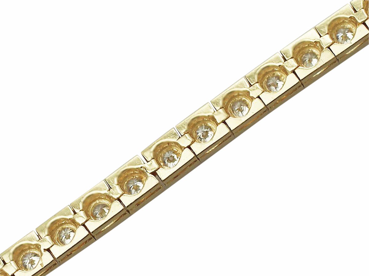 2.35Ct Diamond and 18k Yellow Gold Line Bracelet - Vintage Circa 1980 1