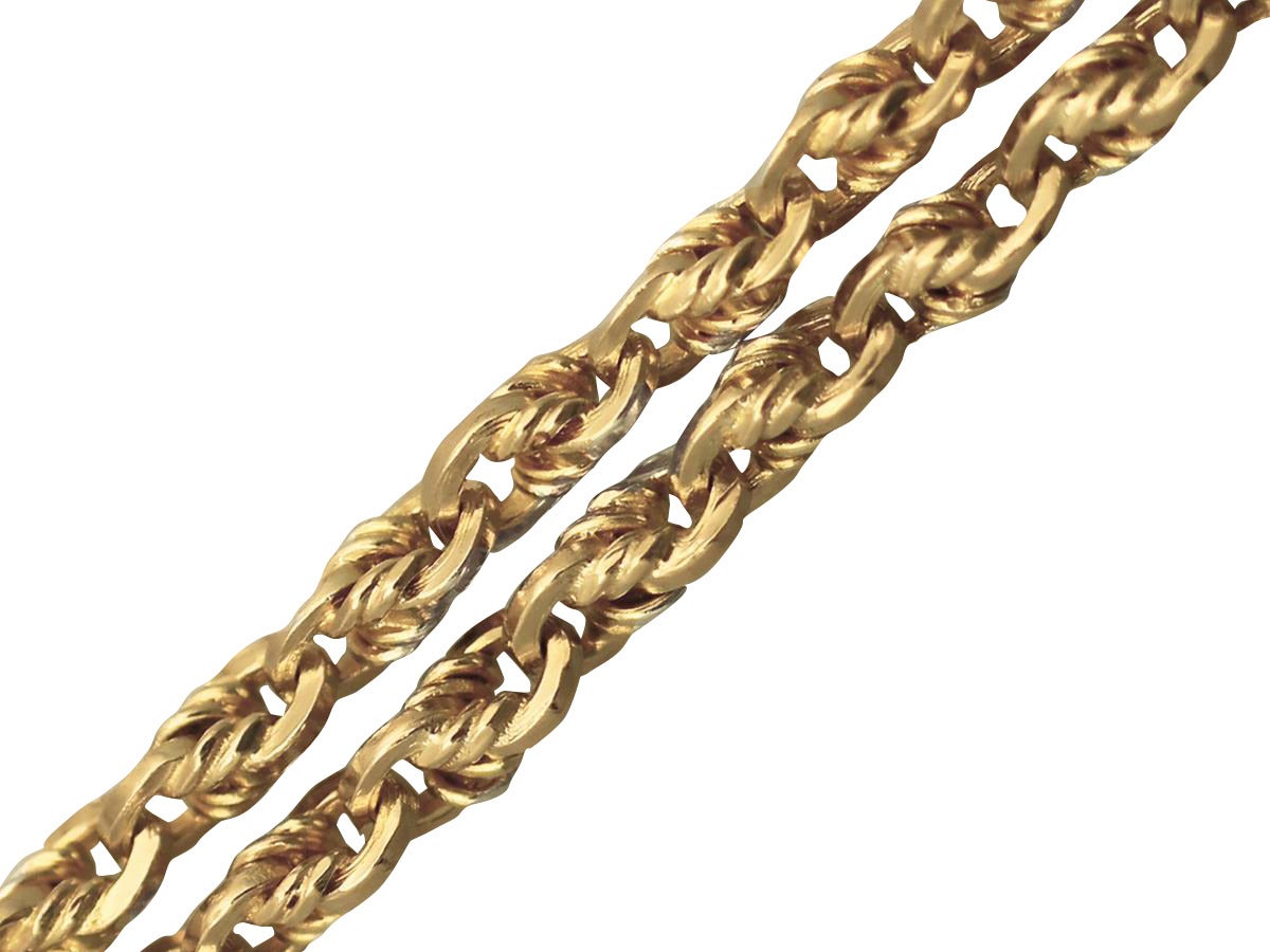 Women's 9k Yellow Gold Longuard Chain - Antique Victorian