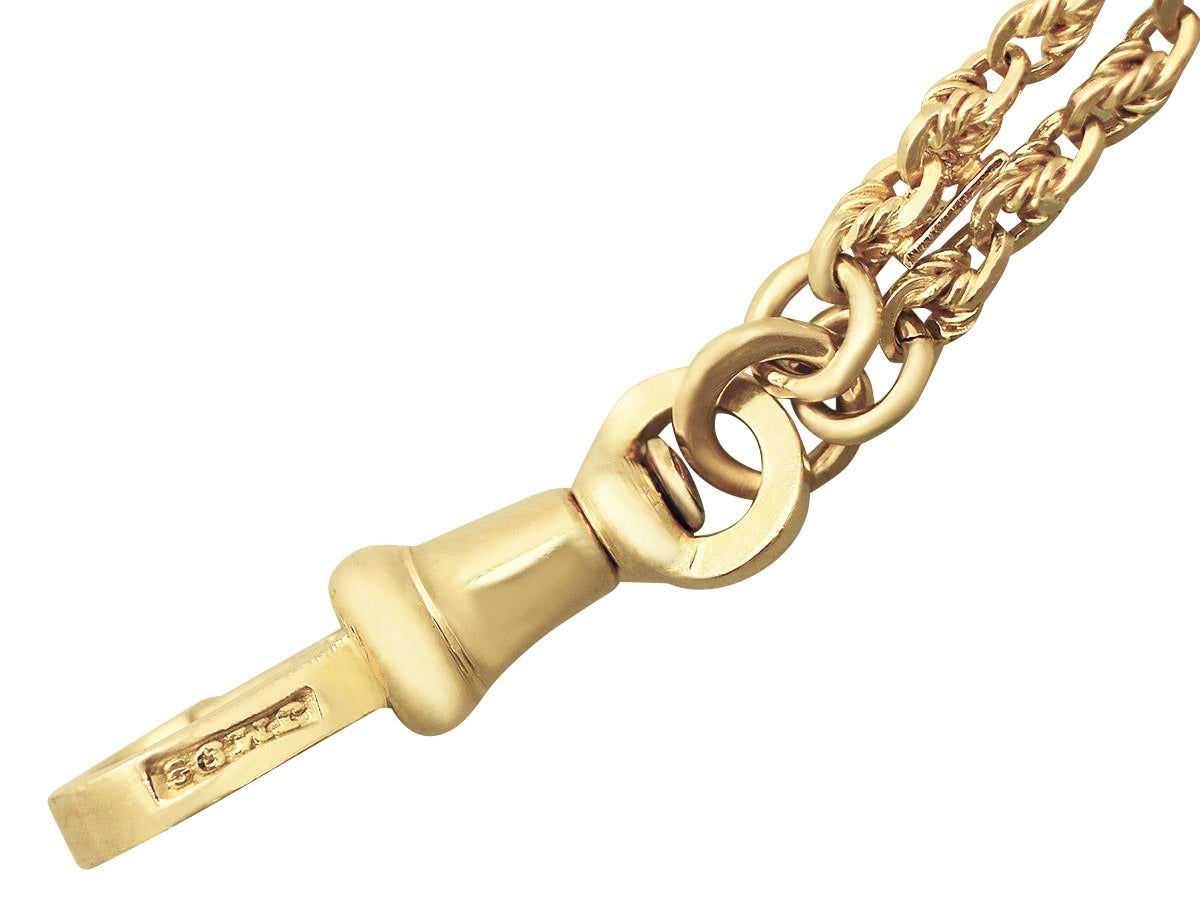 9k Yellow Gold Longuard Chain - Antique Victorian 2