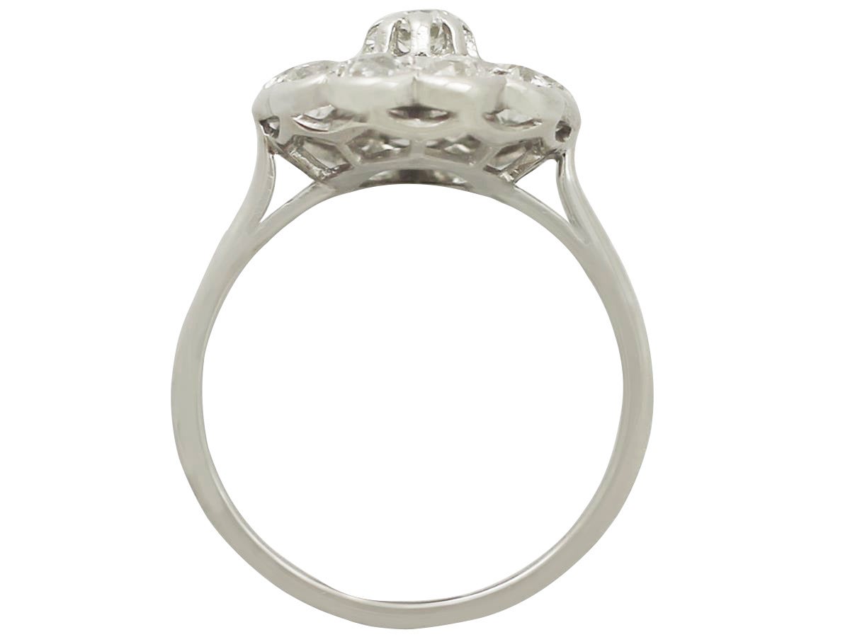 1920s Antique 1.05 Carat Diamond and White Gold Cocktail Ring 1
