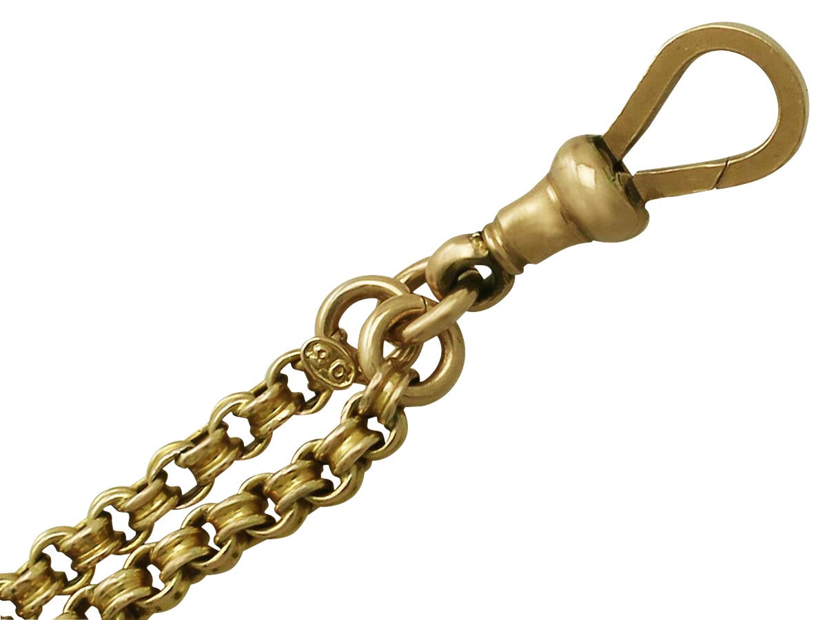 9k Yellow Gold Longuard Chain - Antique Victorian 2