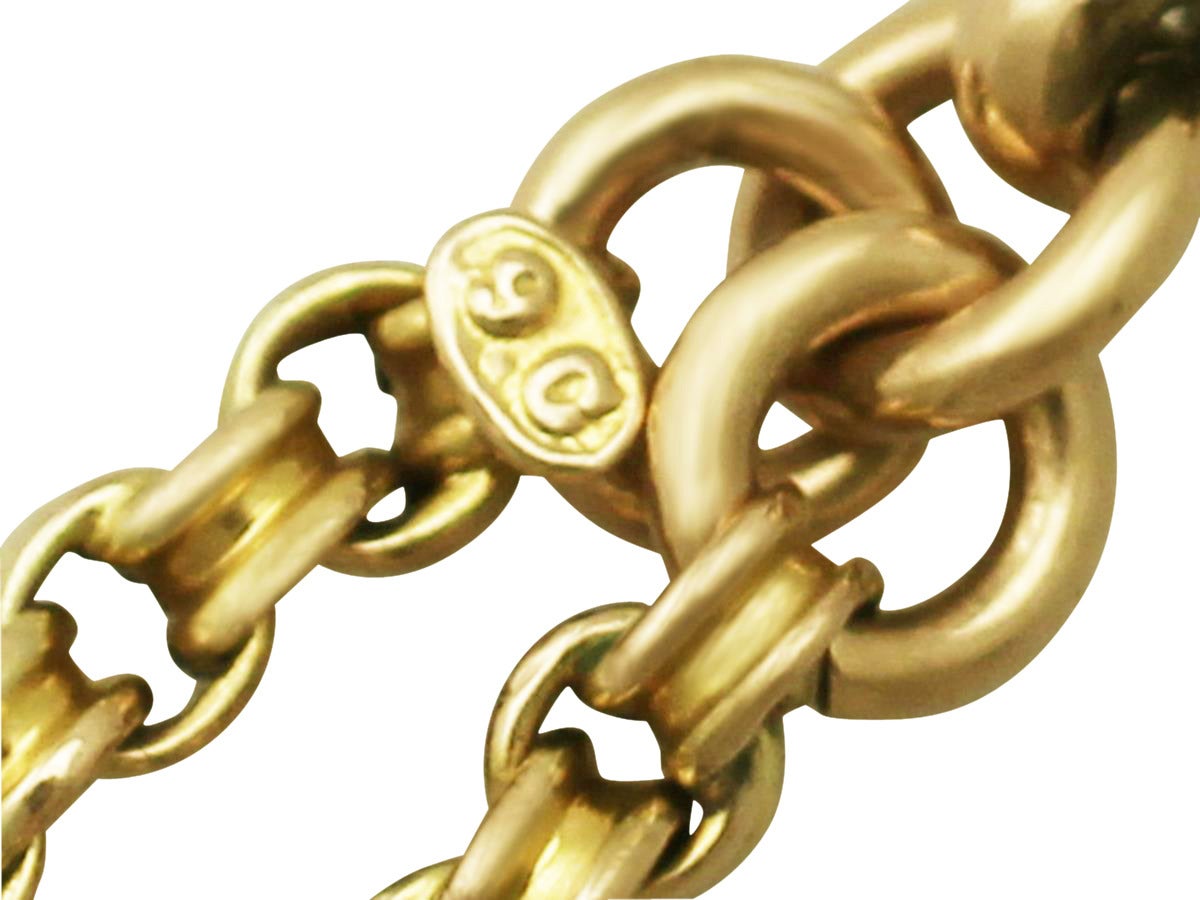 9k Yellow Gold Longuard Chain - Antique Victorian 3
