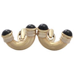 Black Onyx Cufflinks in 18k Yellow Gold - Art Deco Style - Vintage Circa 1960 6
