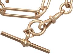 15k Rose Gold Albert Watch Chain - Antique 1901