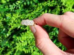 Antique 1.01 Carat Diamond and Yellow Gold Trilogy Cluster Ring, Circa 1910