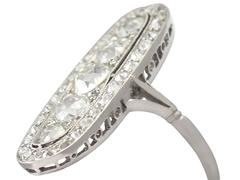 Antique 3.24 Carat Diamond & Palladium Cocktail Ring