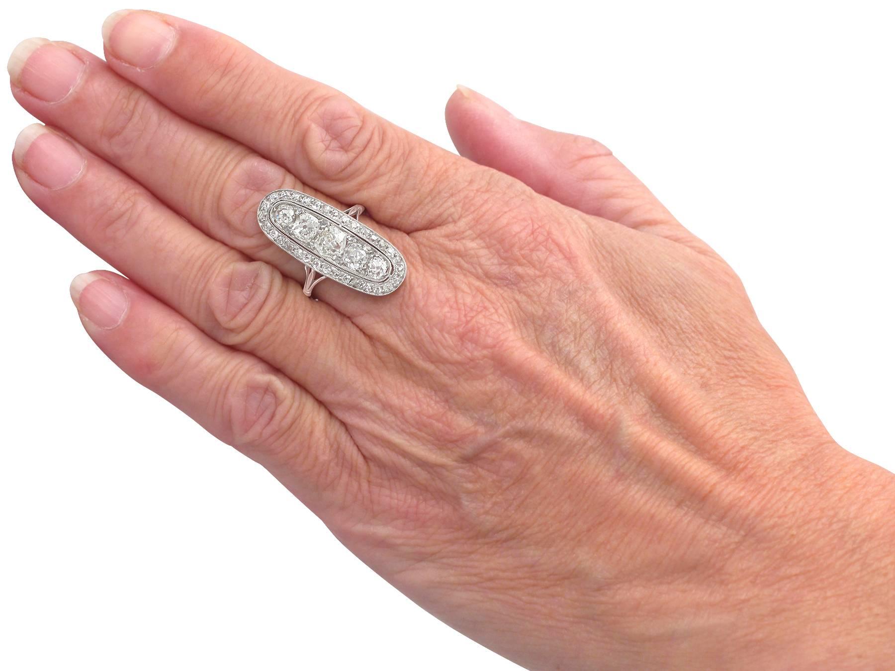 Antiker 3::24 Karat Diamant & Palladium Cocktail Ring 2