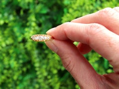 Antique 1905 Diamond and Yellow Gold Five-Stone Cocktail Ring